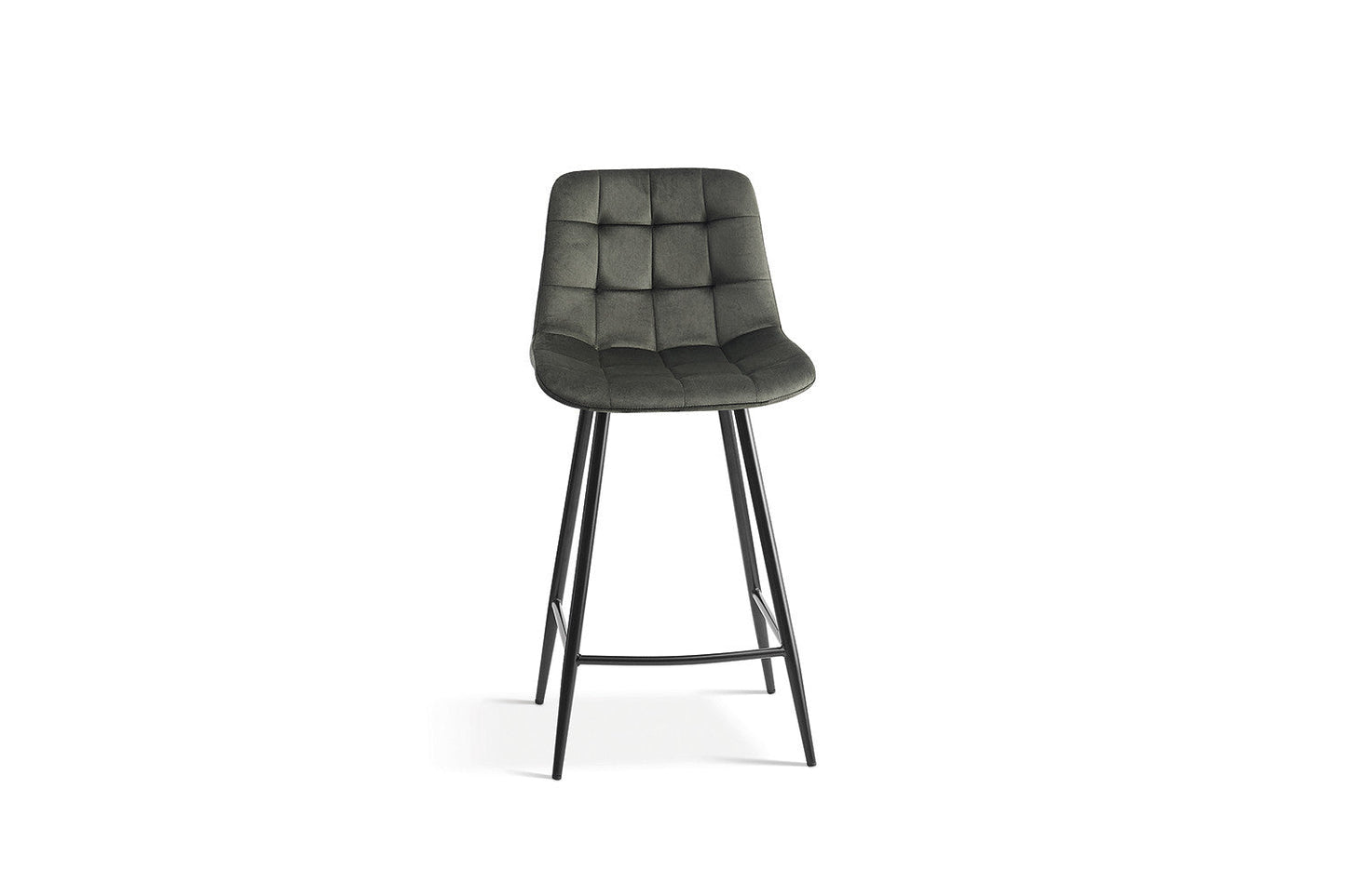 Chaises de Bar JULIA en Tissu Velours Vert - 46 x 36 cm ROUSSEAU