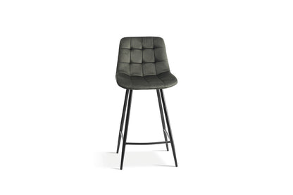 Chaises de Bar JULIA en Tissu Velours Vert - 46 x 36 cm ROUSSEAU