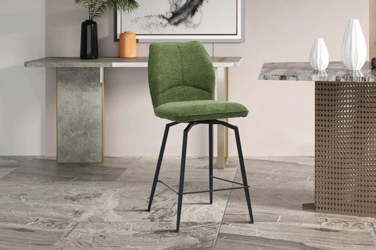 Lot de Chaises de Bar LYARA en Tissu Vert - 48 x 56 cm ROUSSEAU