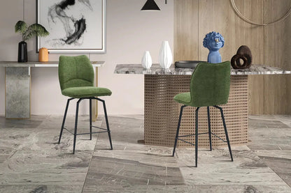 Lot de Chaises de Bar LYARA en Tissu Vert - 48 x 56 cm ROUSSEAU