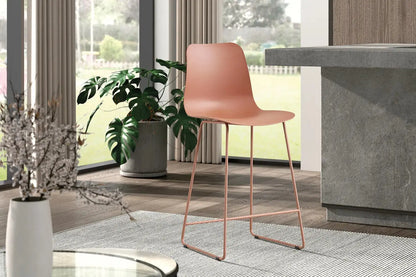 Lot de Chaises de Bar MARYA en PP Terracotta - 51 x 44 cm ROUSSEAU