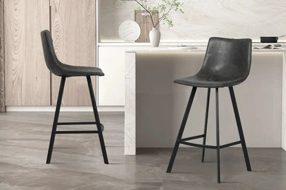 Lot de Chaises de Bar OZAYA en PU Noir - 45 x 49 cm ROUSSEAU
