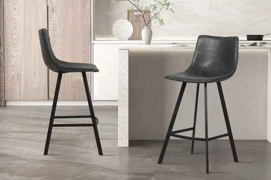 Lot de Chaises de Bar OZAYA en PU Noir - 45 x 49 cm ROUSSEAU