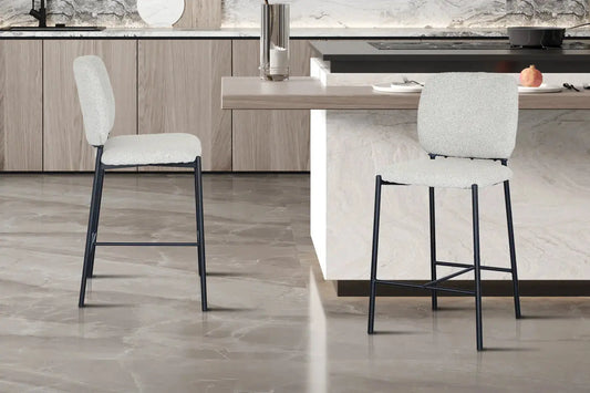 Lot de Chaises de Bar SOPHYA en Tissu Beige - 47 x 56 cm ROUSSEAU