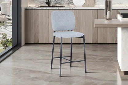 Lot de Chaises de Bar SOPHYA en Tissu Gris Clair - 47 x 56 cm ROUSSEAU