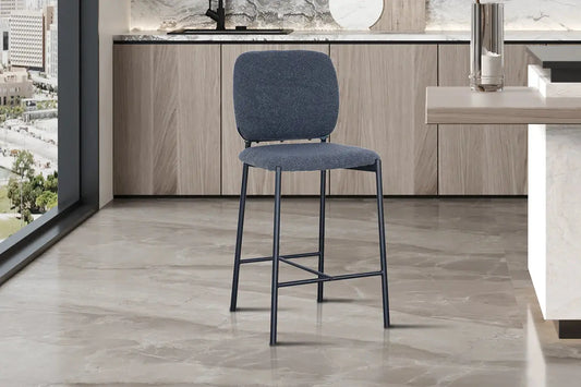 Lot de Chaises de Bar SOPHYA en Tissu Gris Foncé - 47 x 56 cm ROUSSEAU