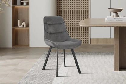 AMELIA - Lot de Chaises de Salle à Manger - 53 x 61 cm - Gris ROUSSEAU