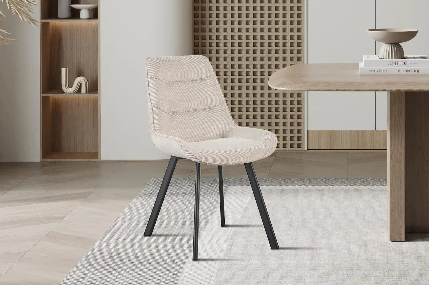 AMELIA - Lot de Chaises de Salle à Manger - 53 x 61 cm - Sable ROUSSEAU