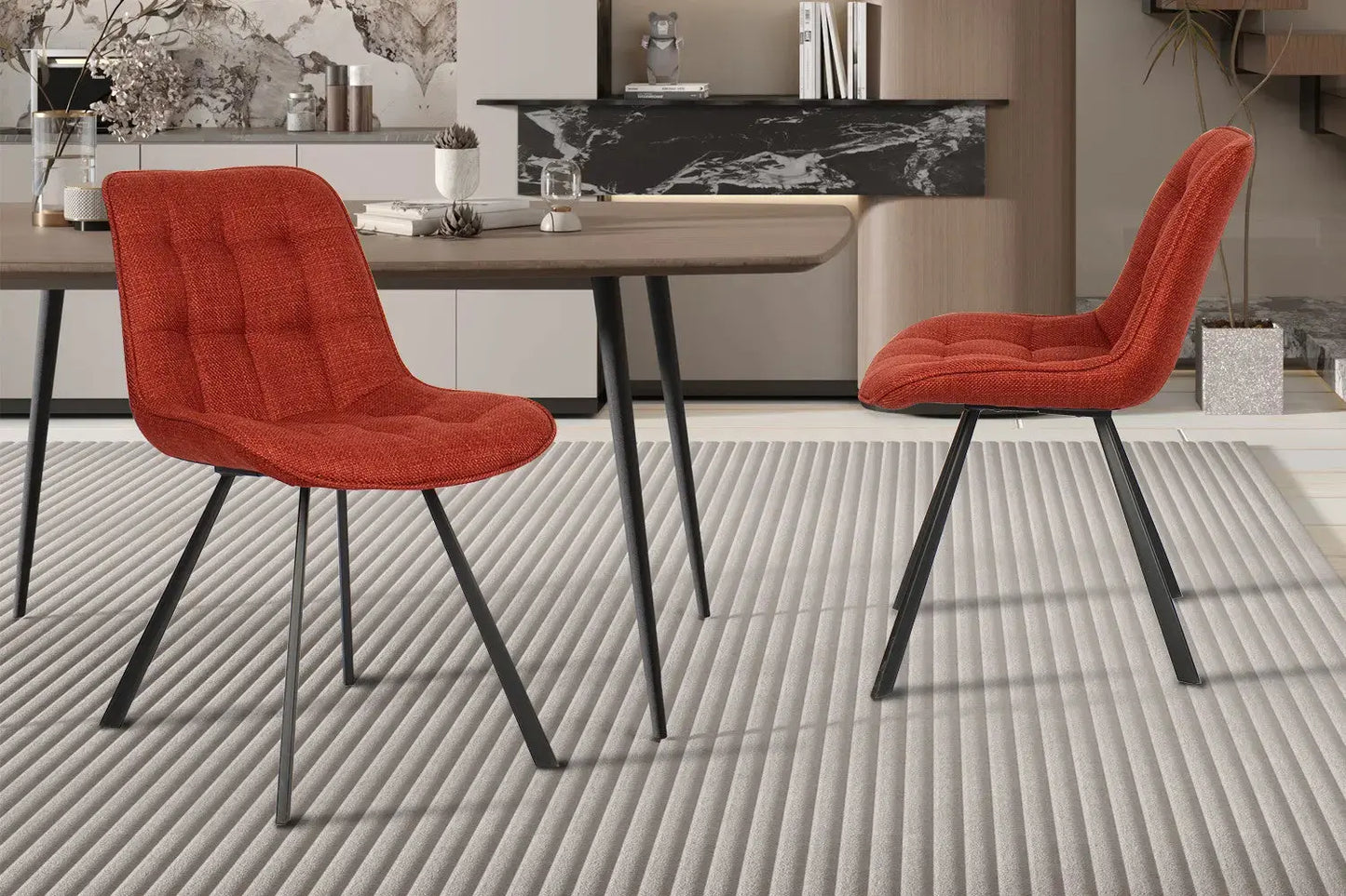 ARIANE - Chaise de Salle à Manger - 51 x 61 cm - Rouge ROUSSEAU