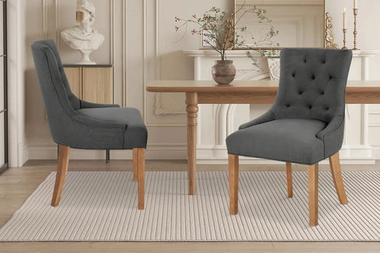 Lot de Chaises de Salle à Manger FANCYA Gris foncé - 56 x 60 cm ROUSSEAU