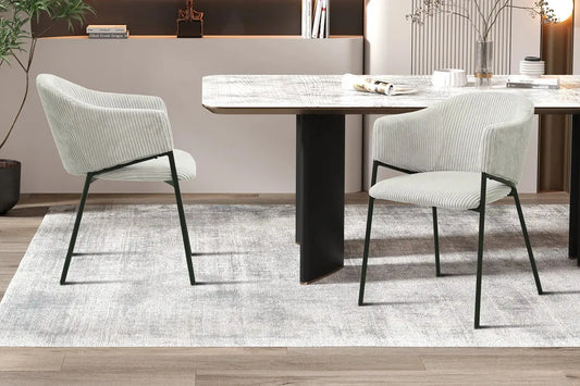 Lot de Chaises de Salle à Manger HINYA en Tissu Gris Clair - 54 x 62 cm ROUSSEAU