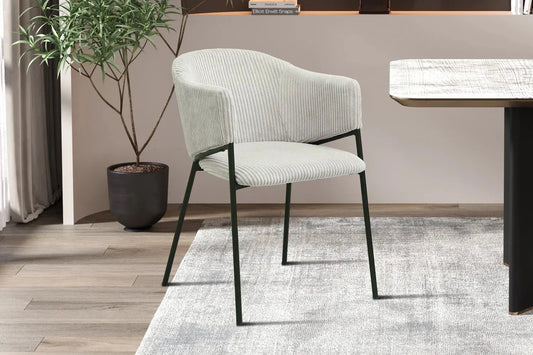 Lot de Chaises de Salle à Manger HINYA en Tissu Gris Clair - 54 x 62 cm ROUSSEAU