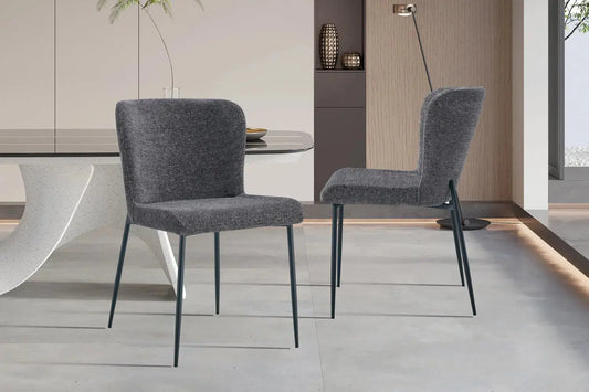 Lot de Chaises de Salle à Manger LISE Gris foncé - 58 x 52 cm ROUSSEAU