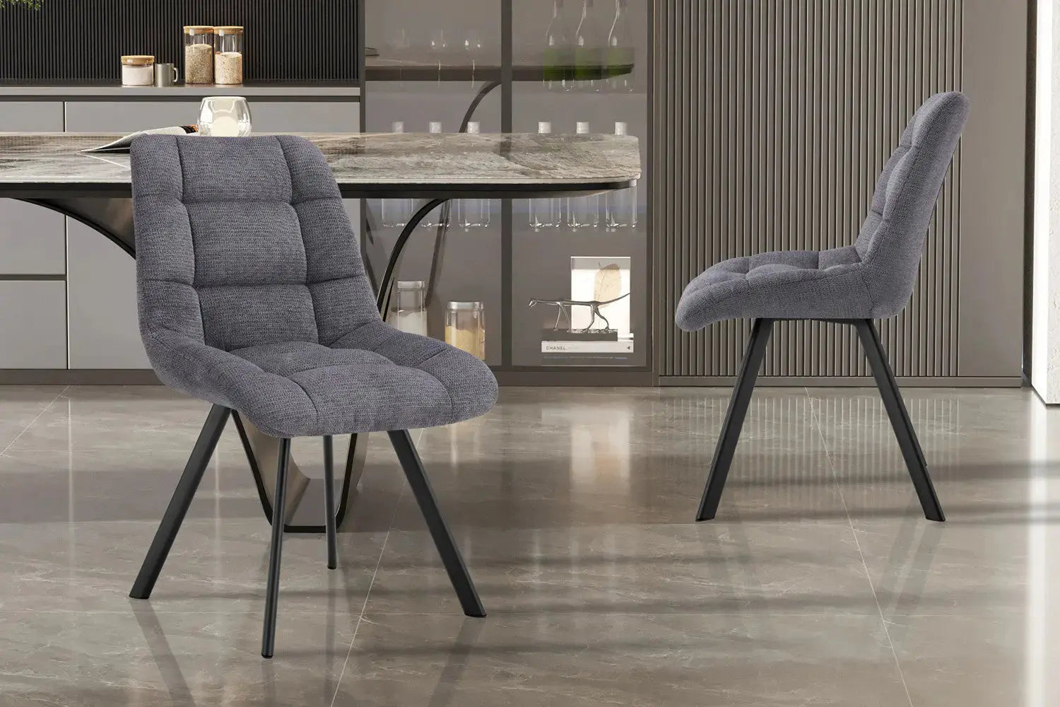 LIZA - Chaise de Salle à Manger - 52 x 61.5 cm - foncé ROUSSEAU