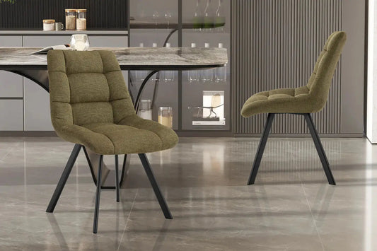 LIZA - Chaise de Salle à Manger - 52 x 61.5 cm - Vert ROUSSEAU