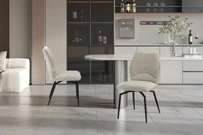 Chaises de Salle à Manger LYARA en Tissu Ecru - 45.5 x 60 cm ROUSSEAU