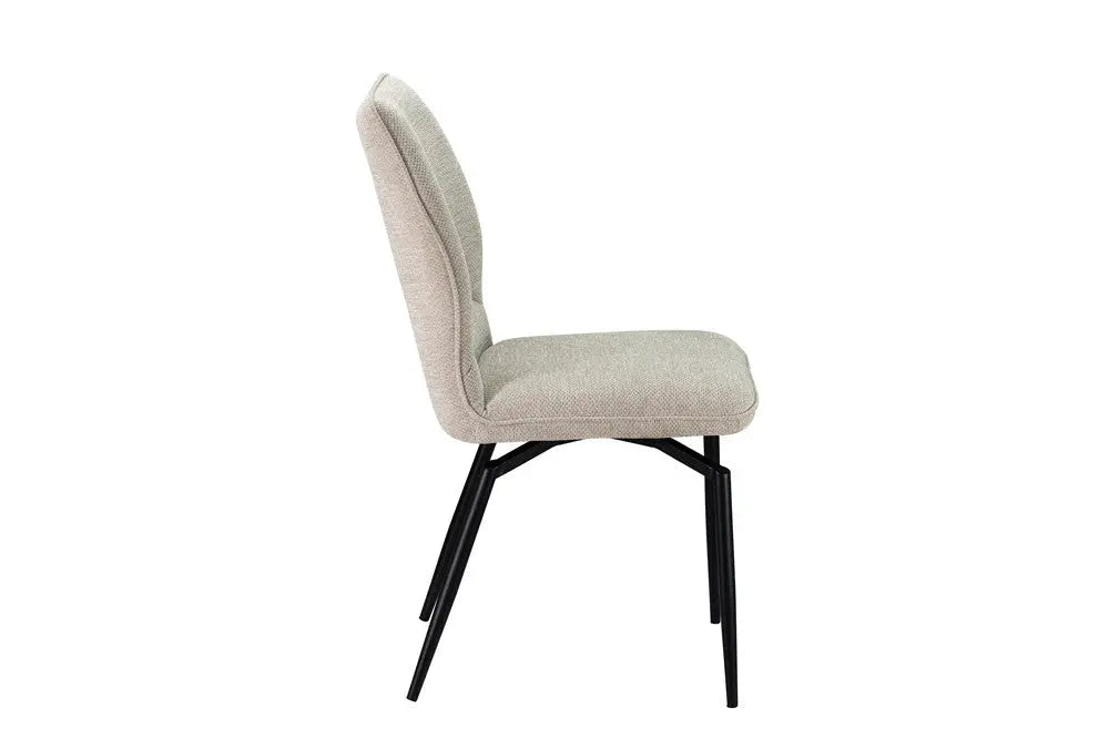 Chaises de Salle à Manger LYARA en Tissu Ecru - 45.5 x 60 cm ROUSSEAU