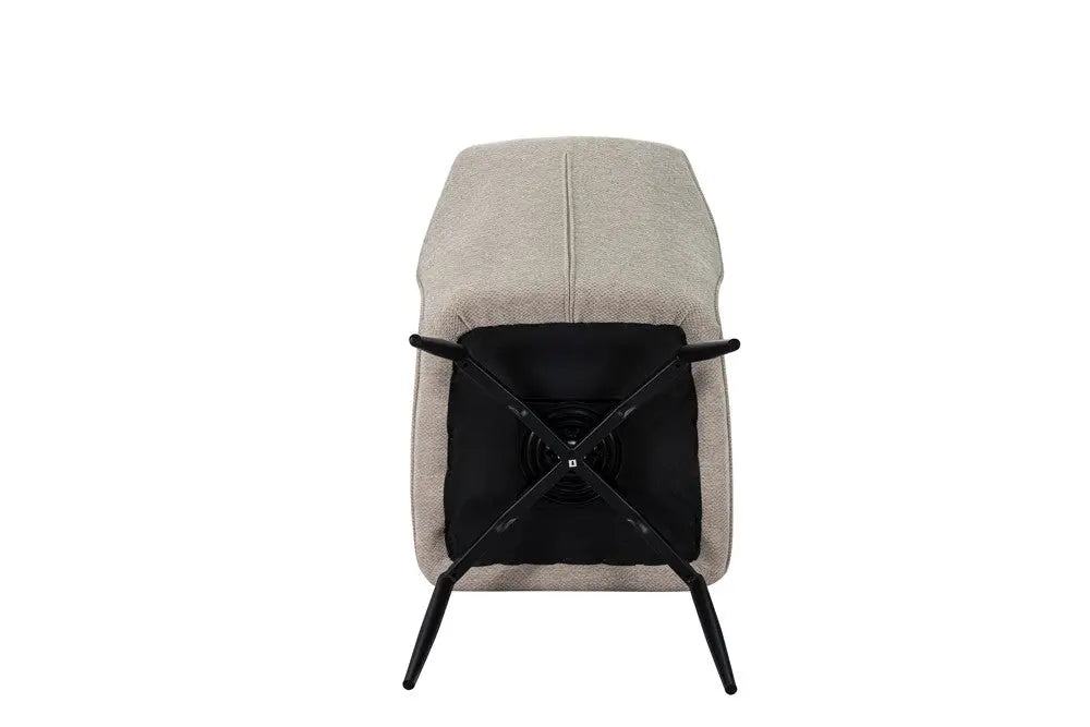 Chaises de Salle à Manger LYARA en Tissu Ecru - 45.5 x 60 cm ROUSSEAU