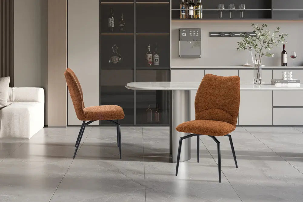 Chaises de Salle à Manger LYARA en Tissu Rouille - 45.5 x 60 cm ROUSSEAU