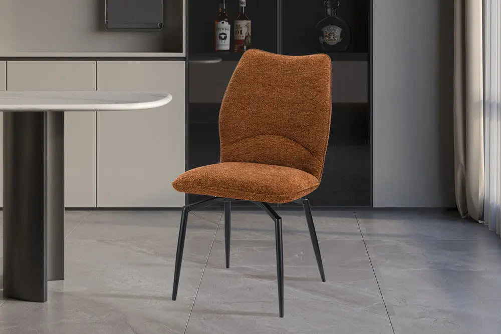 Chaises de Salle à Manger LYARA en Tissu Rouille - 45.5 x 60 cm ROUSSEAU