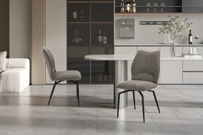 Chaises de Salle à Manger LYARA en Tissu Sable - 45.5 x 60 cm ROUSSEAU