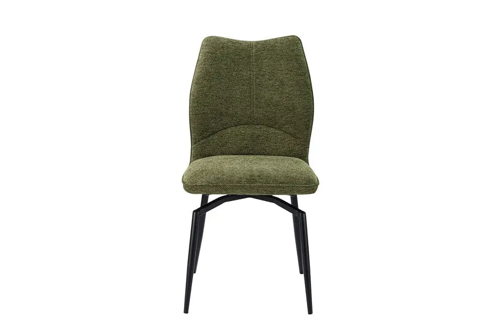 Chaises de Salle à Manger LYARA en Tissu Vert - 45.5 x 60 cm ROUSSEAU