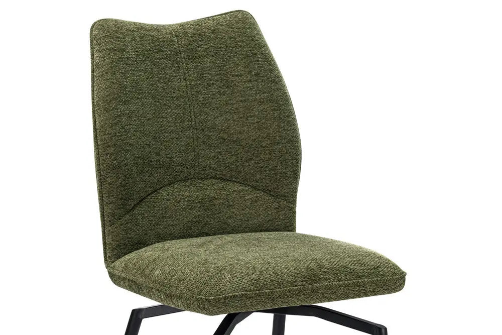 Chaises de Salle à Manger LYARA en Tissu Vert - 45.5 x 60 cm ROUSSEAU