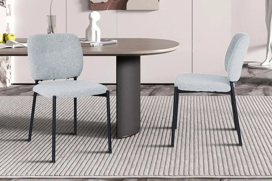 Lot de Chaises de Salle à Manger SOPHIE en Tissu Gris Clair - 43 x 50 cm ROUSSEAU