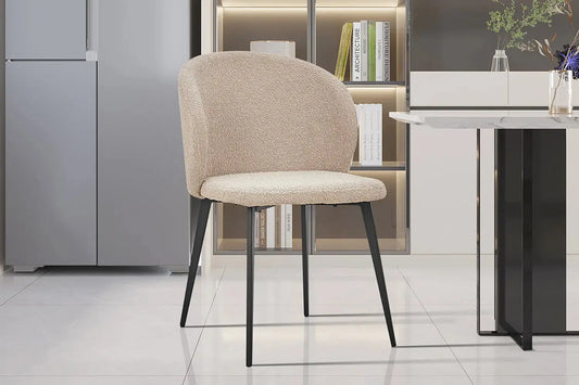 TINA - Chaise de Salle à Manger - 51 x 55 cm - Bouclé Sable ROUSSEAU