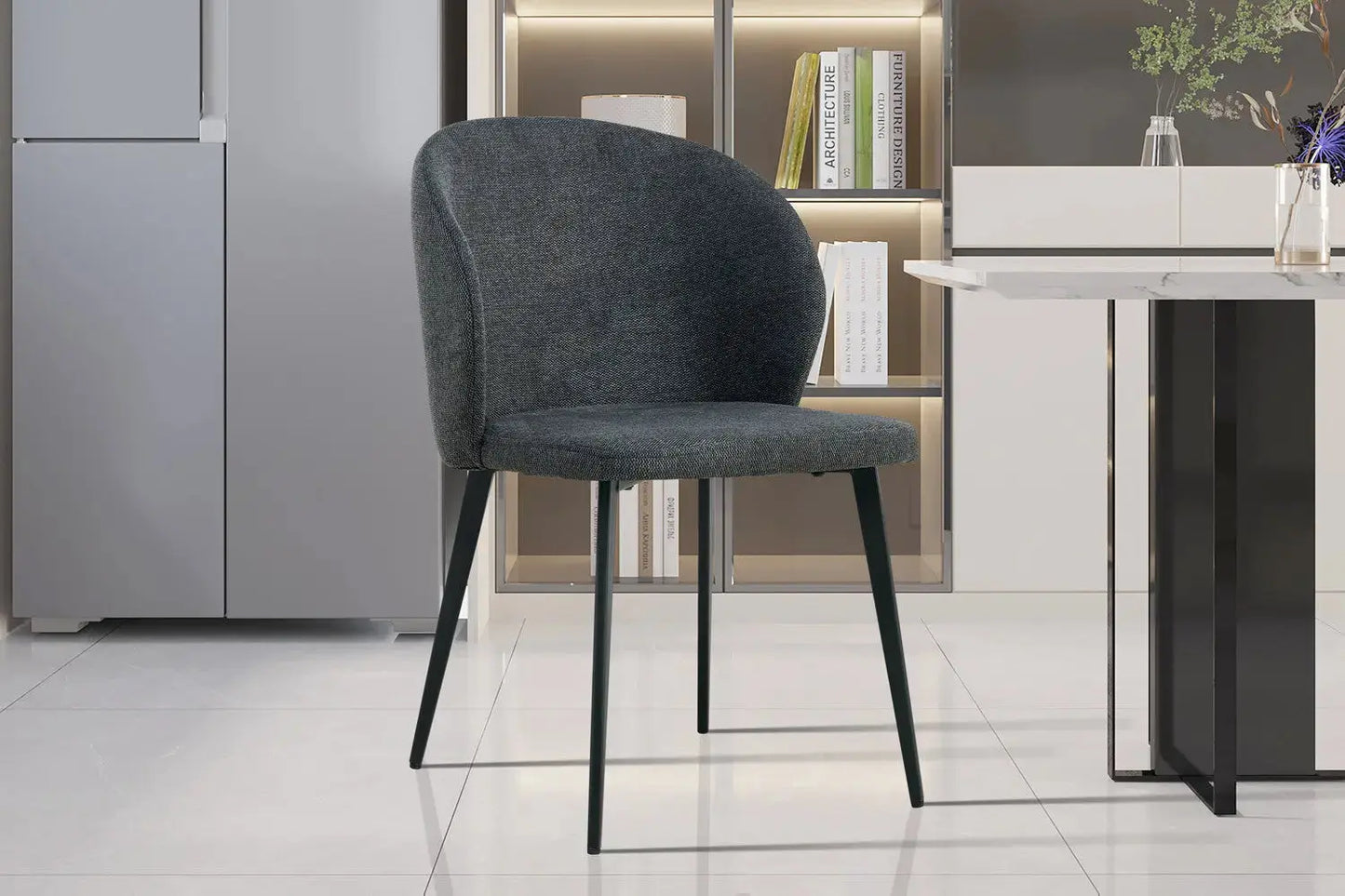 TINA - Chaise de Salle à Manger - 51 x 55 cm - Gris foncé ROUSSEAU