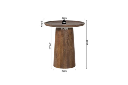 ÉLIO - Table basse Ronde Bois de manguier Brun clair - 45x50 cm ROUSSEAU