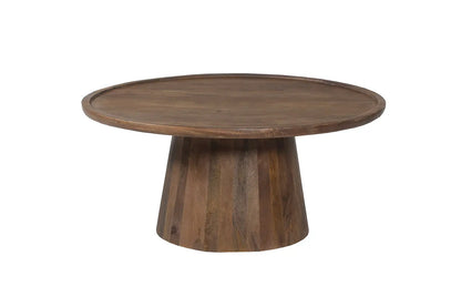 ÉLIO - Table basse Ronde Bois de manguier Brun clair - 80x36 cm ROUSSEAU