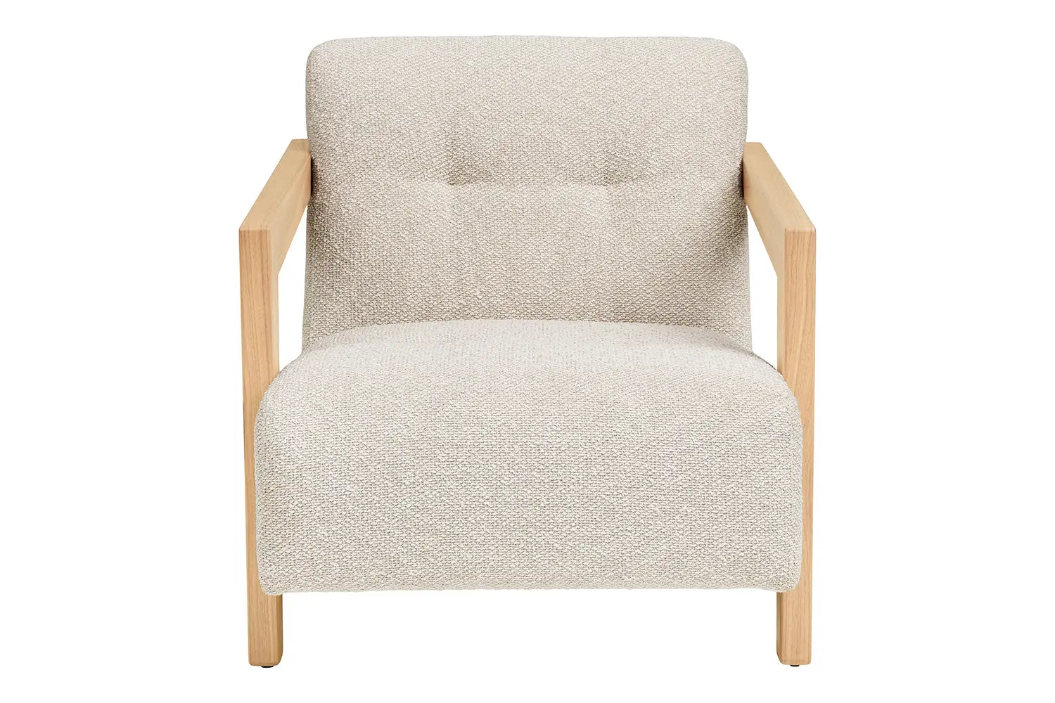Fauteuil avec accoudoirs en Chêne et Tissu Beige CARACAS - 88 x 72 cm - TIKOYA