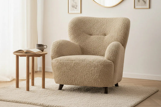 Fauteuil avec accoudoirs en Tissu Marron LUNARO - 86 x 84 cm HOUSE NORDIC
