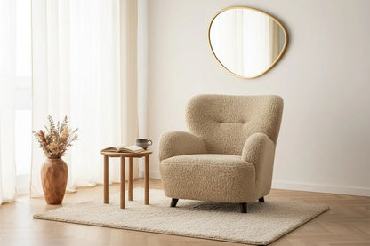 Fauteuil avec accoudoirs en Tissu Marron LUNARO - 86 x 84 cm HOUSE NORDIC