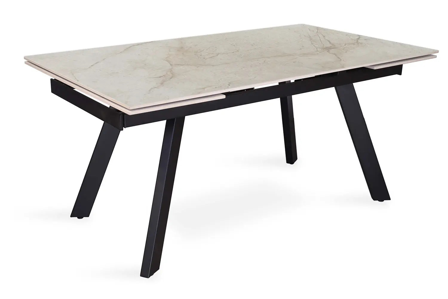 HIRA - Table à Manger Extensible Rectangulaire Plateau en Pierre - 160 à 240 cm - Shakespear Beige ROUSSEAU