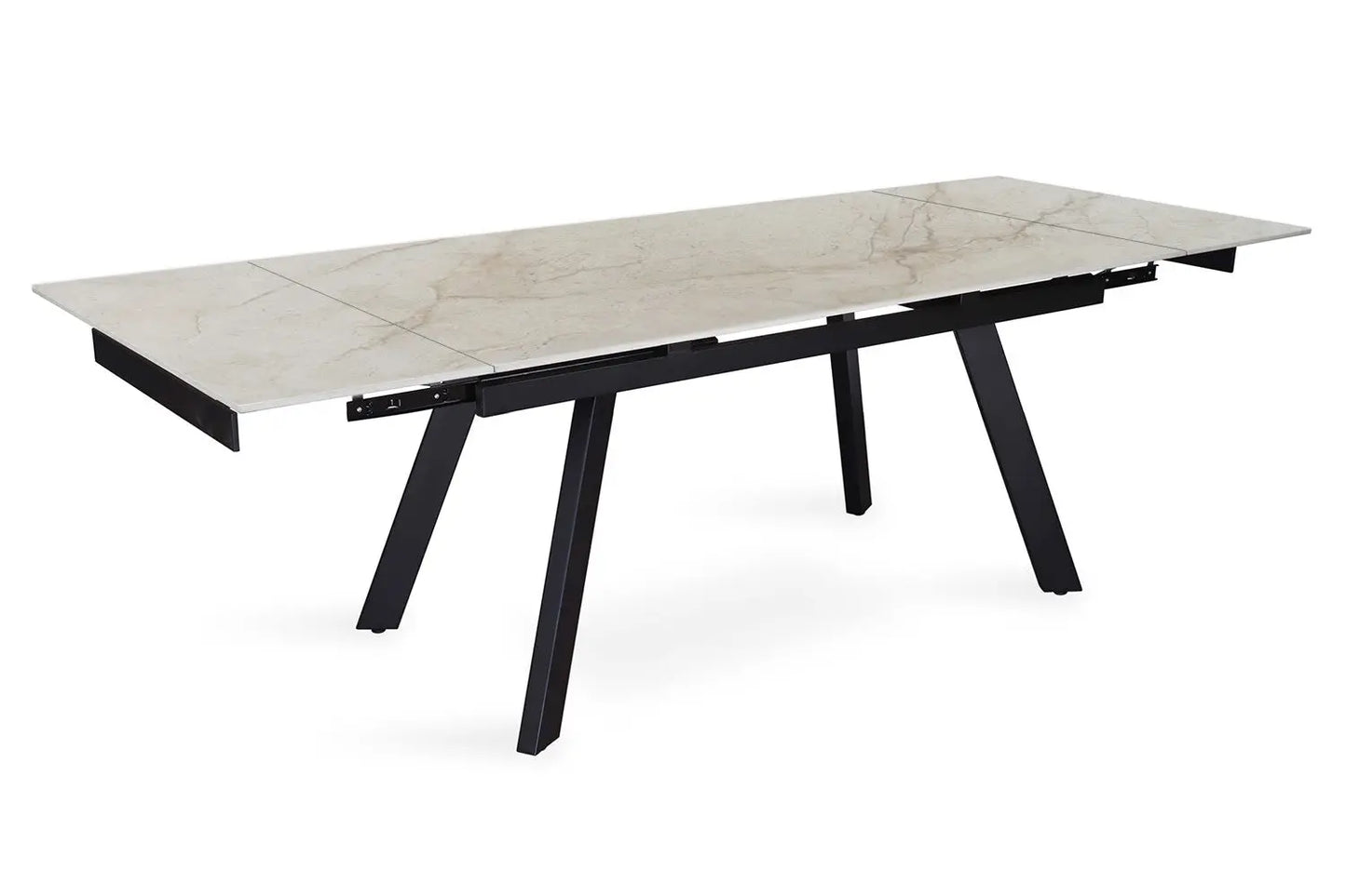 HIRA - Table à Manger Extensible Rectangulaire Plateau en Pierre - 160 à 240 cm - Shakespear Beige ROUSSEAU
