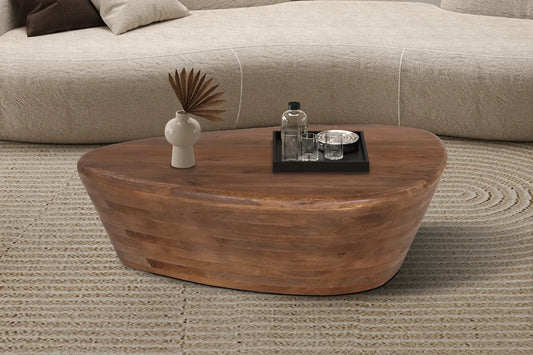IORAN - Table basse Bois de manguier Brun Clair - 30 x107 cm ROUSSEAU