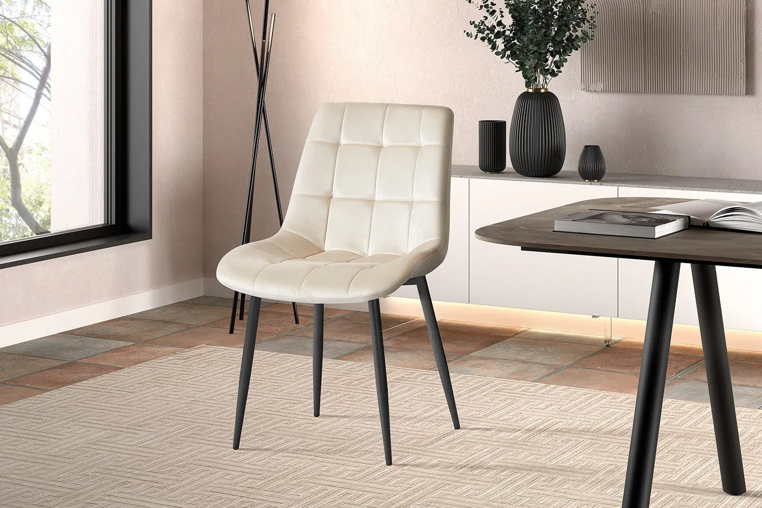 JULIA - Chaise de Salle à Manger - 50 x 59 cm - Beige ROUSSEAU