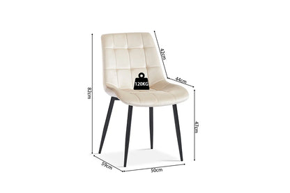JULIA - Chaise de Salle à Manger - 50 x 59 cm - Beige ROUSSEAU