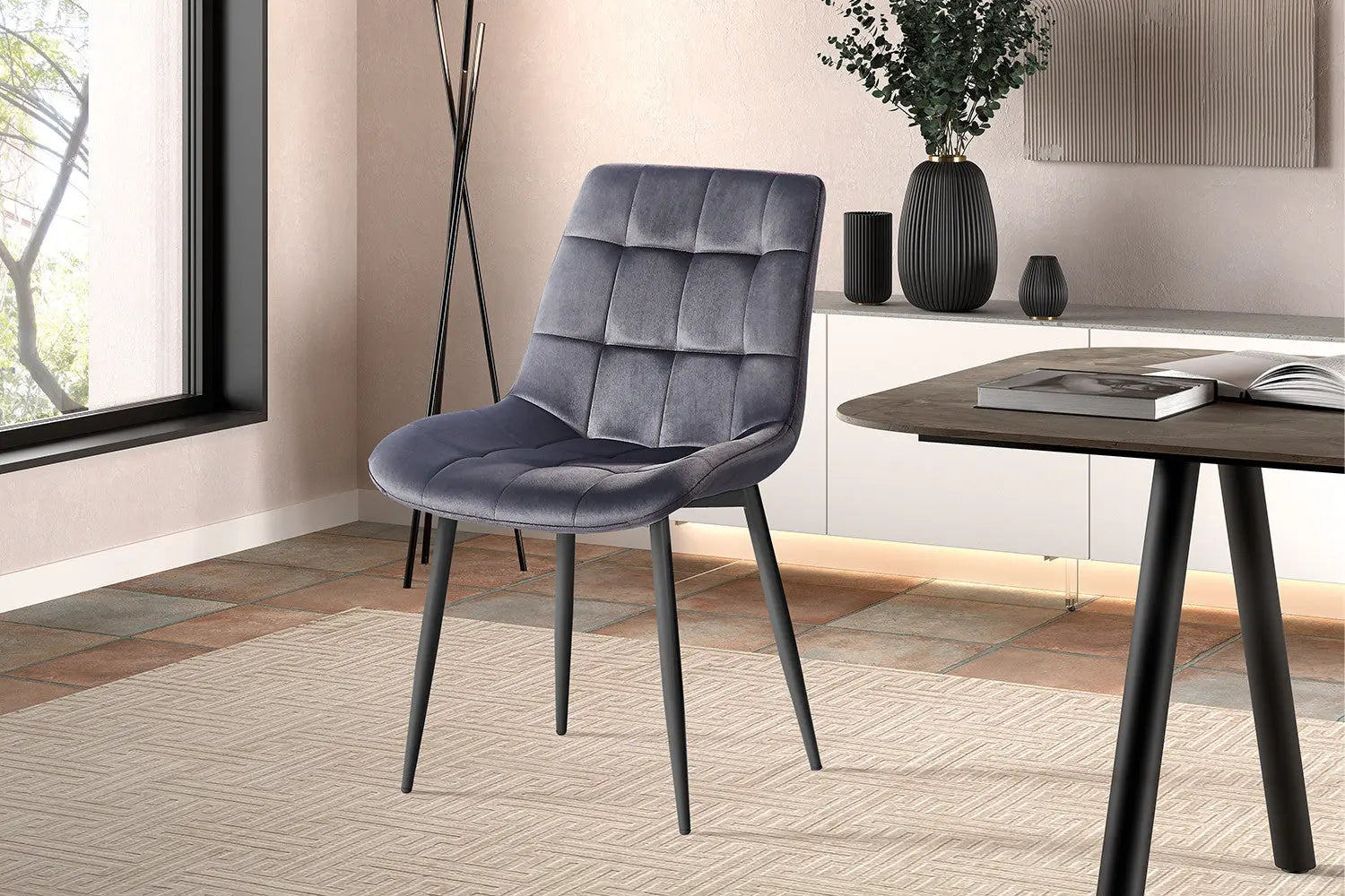 JULIA - Chaise de Salle à Manger - 50 x 59 cm - Taupe ROUSSEAU