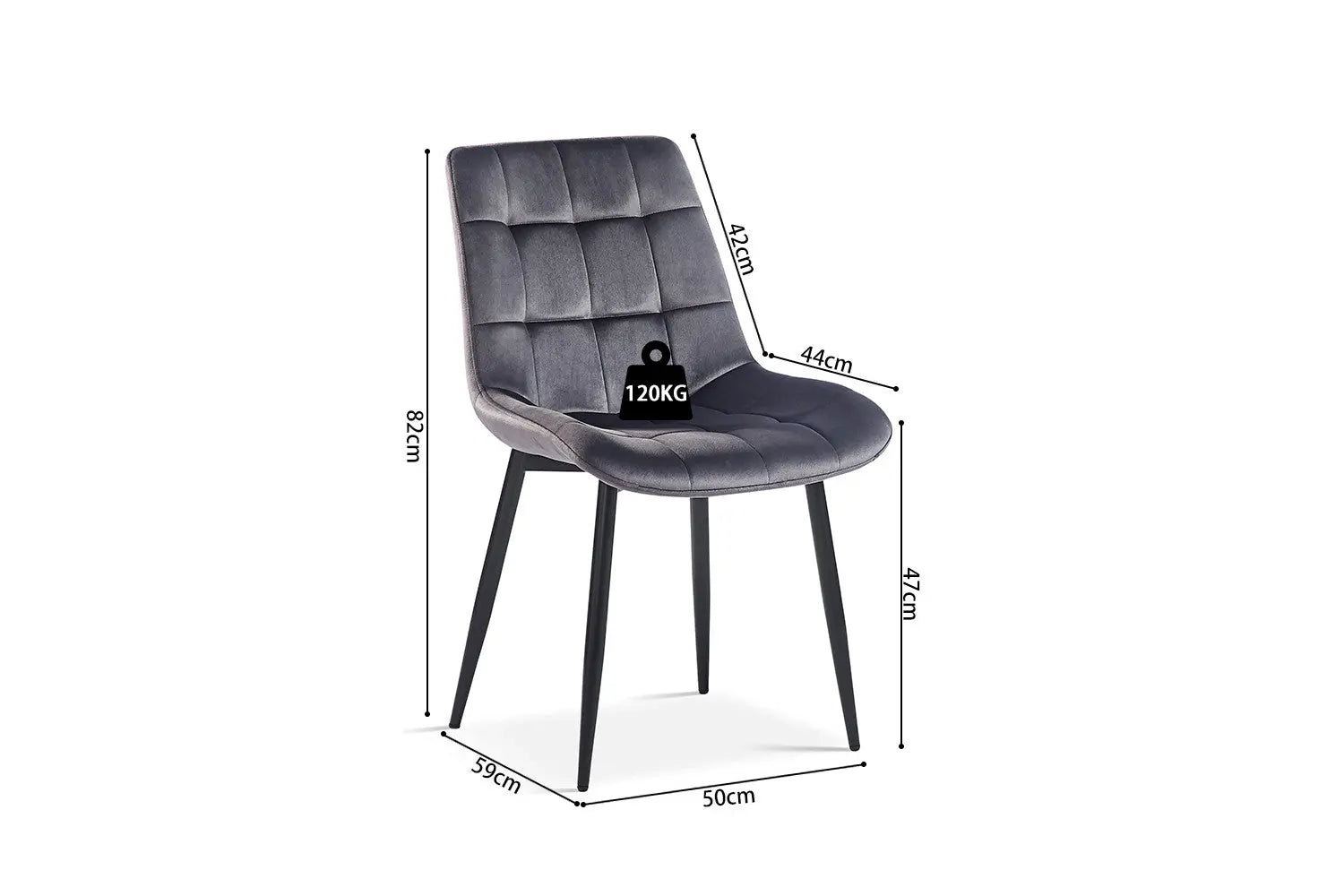 JULIA - Chaise de Salle à Manger - 50 x 59 cm - Taupe ROUSSEAU
