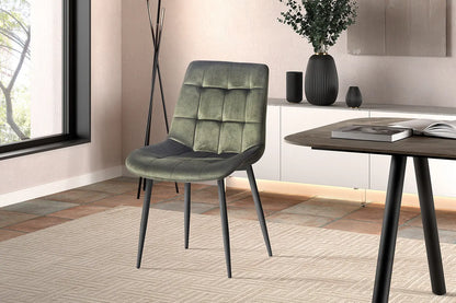 JULIA - Chaise de Salle à Manger - 50 x 59 cm - Vert ROUSSEAU