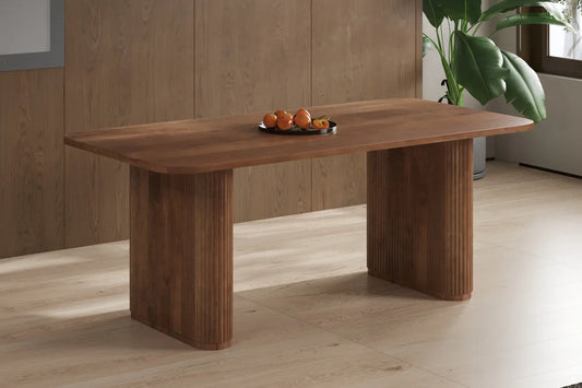 LÉOR - Table à manger Ovale en Bois de Manguier Brun Clair - 200 cm ROUSSEAU
