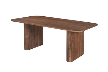 LÉOR - Table à manger Ovale en Bois de Manguier Brun Clair - 200 cm ROUSSEAU