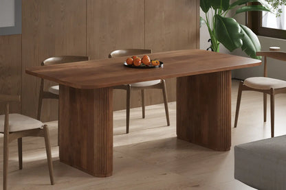LÉOR - Table à manger Ovale en Bois de Manguier Brun Clair - 200 cm ROUSSEAU