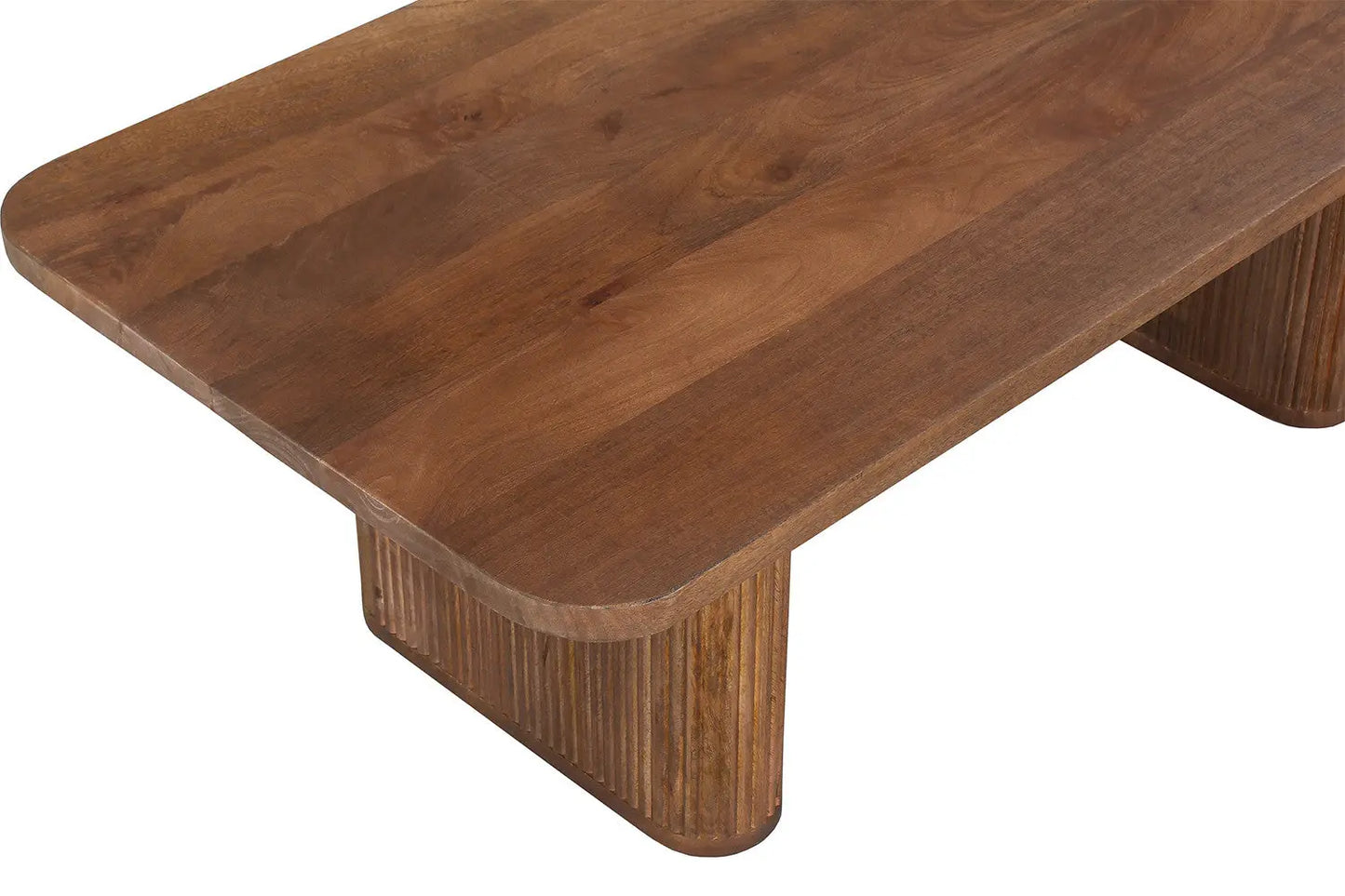 LÉOR - Table basse Bois de Manguier Brun Clair - 40 x 120 cm ROUSSEAU