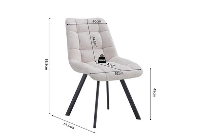 LIZA - Chaise de Salle à Manger - 52 x 61.5 cm - Beige ROUSSEAU