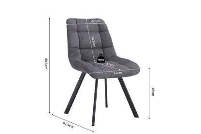 LIZA - Chaise de Salle à Manger - 52 x 61.5 cm - foncé ROUSSEAU