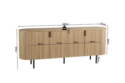 LYANE - Buffet Effet Chêne Naturel - 200 cm ROUSSEAU